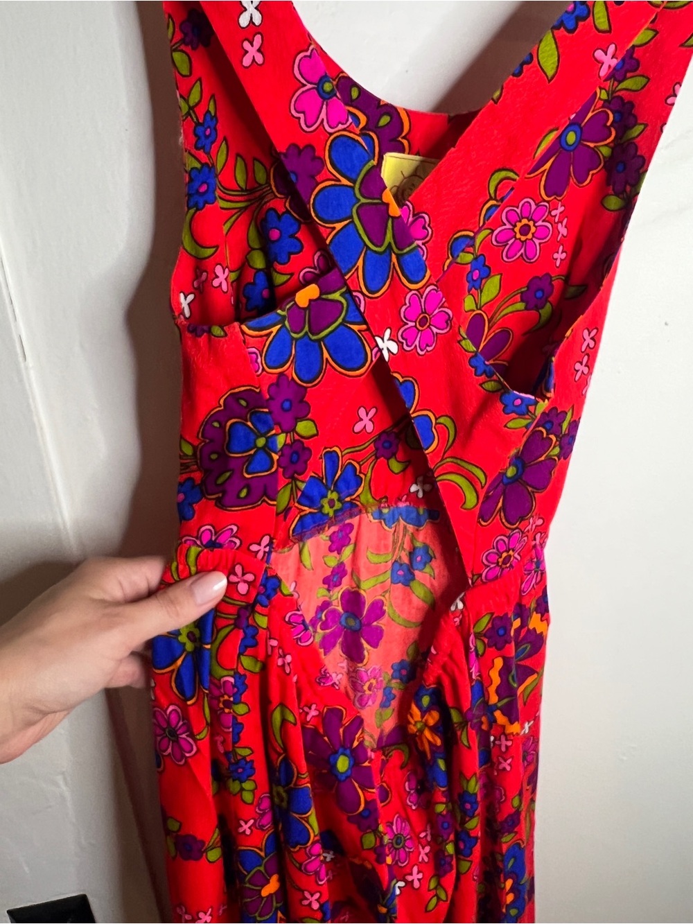 Sun Mates Hawaii Red Floral Dress with Multicolor Blooms - Picture 3 of 5